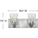 Jackson 2 Light 16.25 inch Brushed Nickel with Polished Antique Nickel Vanity Light Wall Light