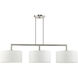 Meridian 3 Light 51 inch Brushed Nickel Linear Chandelier Ceiling Light
