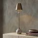 Jaycee 33.75 inch 60 watt Brushed Brass and Travertine Buffet Lamp Portable Light