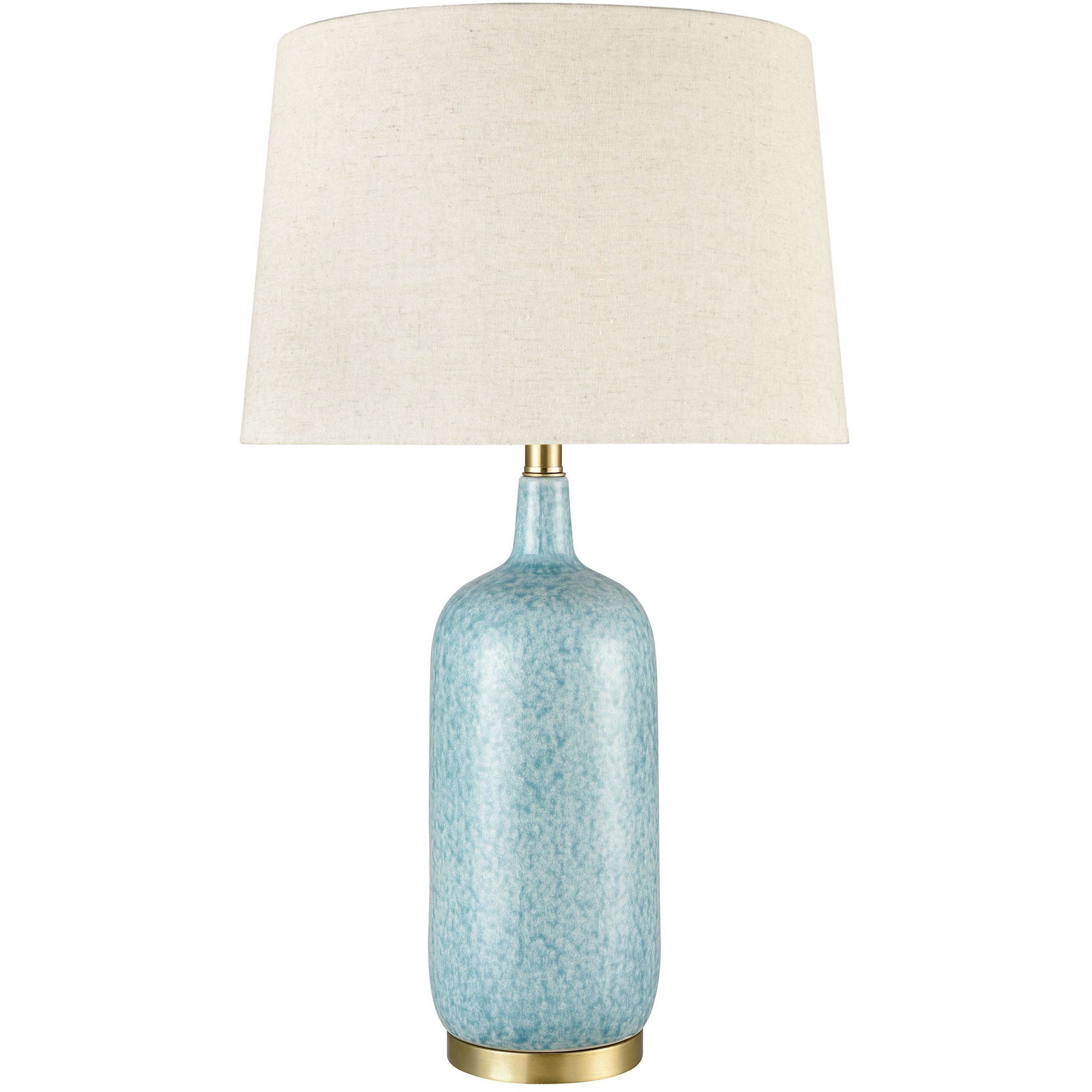 Port Isabel 28 inch 150 watt Blue with Brass Table Lamp Portable Light