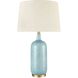 Port Isabel 28 inch 150 watt Blue with Brass Table Lamp Portable Light