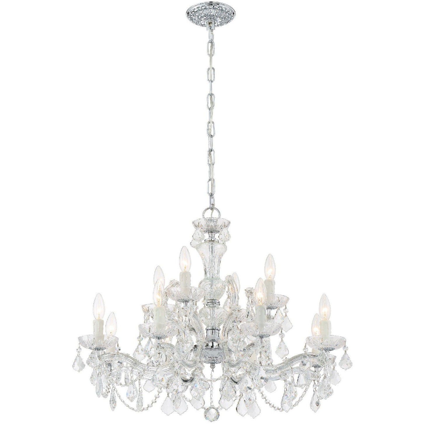 Maria Theresa 12 Light 29 inch Polished Chrome Chandelier Ceiling Light in Clear Hand Cut