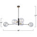 Aurelia 6 Light 34.5 inch Matte Black and Brass Chandelier Ceiling Light