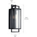 Goson 1 Light 20 inch Black Outdoor Wall Mount, Large