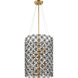 Brookcrest 8 Light 20 inch Sand Coal with Gold Leaf Pendant Ceiling Light
