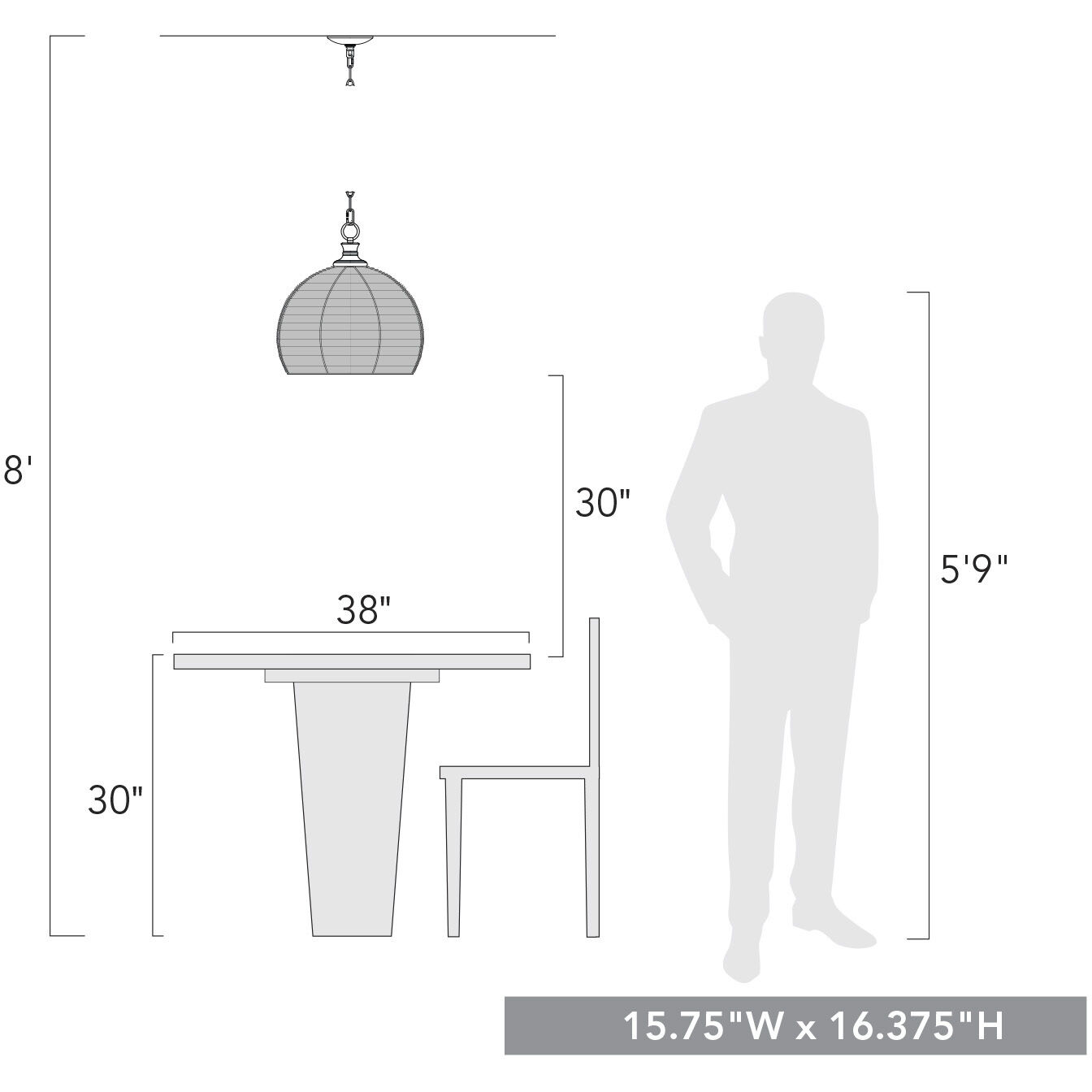 Calypso Pendant Ceiling Light, Medium