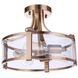 Elliot 3 Light 13 inch Satin Brass Semi Flush Ceiling Light