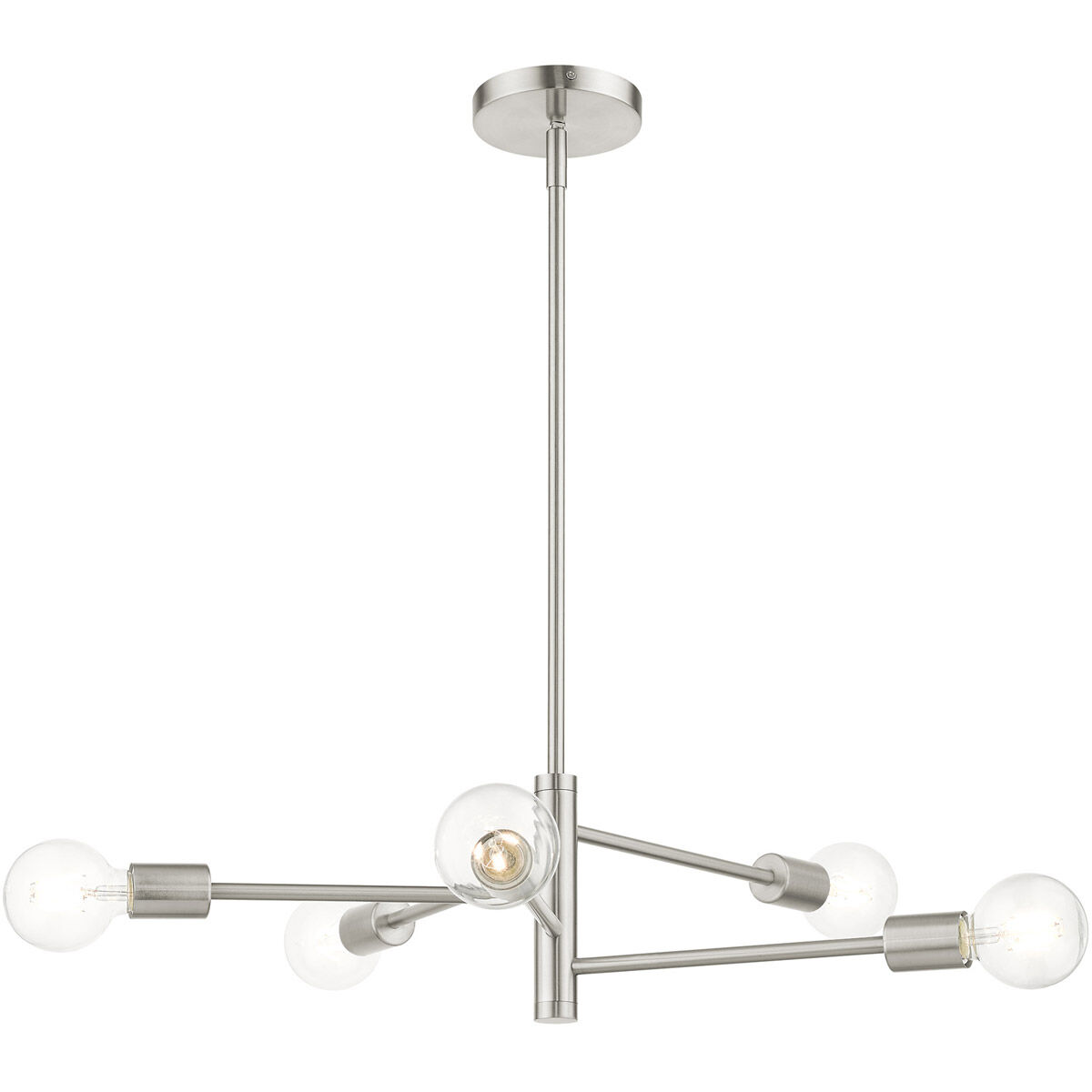 Bannister 5 Light 24 inch Brushed Nickel Chandelier Ceiling Light