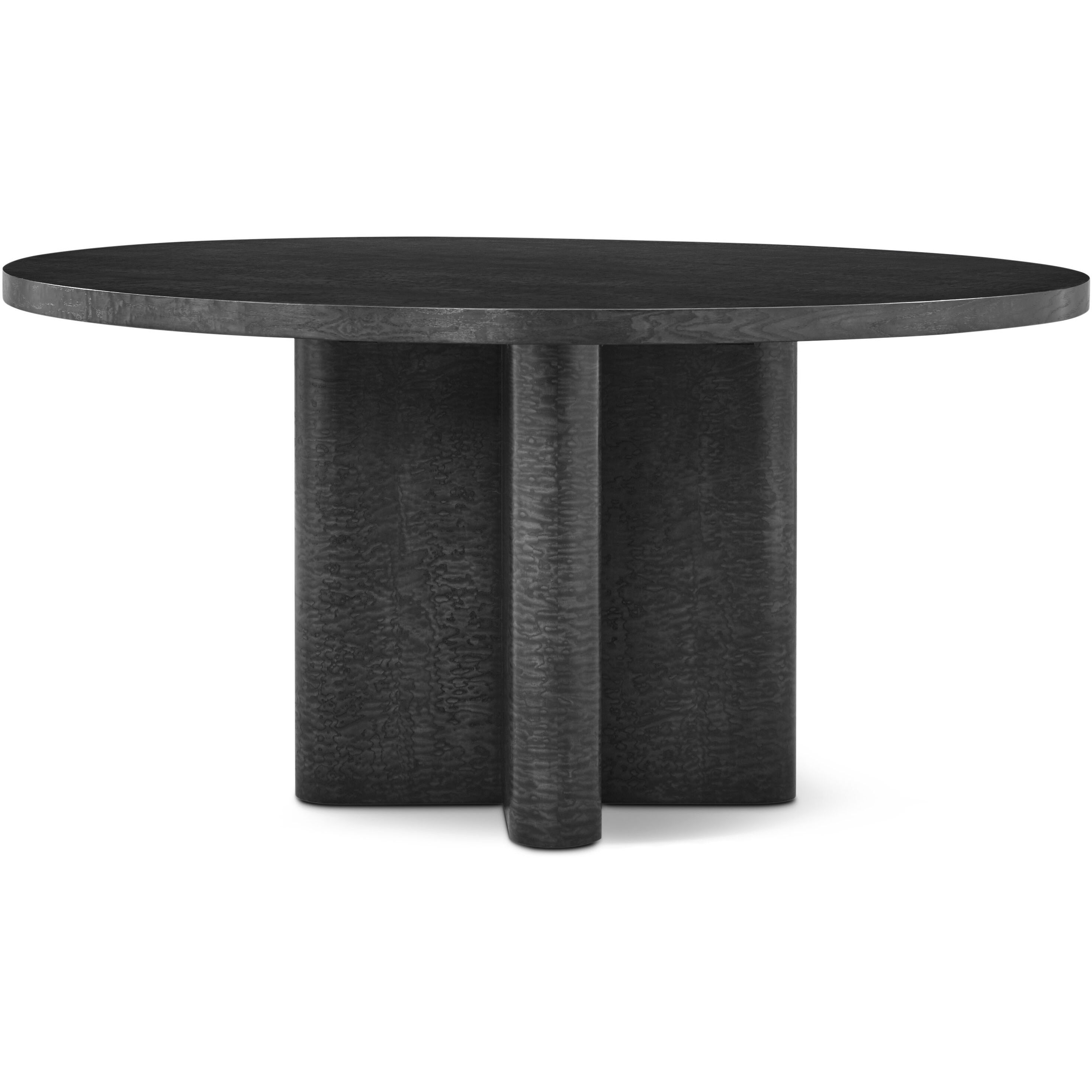 Kesden 60 X 60 inch Silent Black Round Dining Table, Wooden