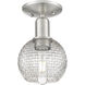 Arcadia Athens 1 Light 5.88 inch Brushed Satin Nickel Semi-Flush Mount Ceiling Light
