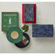 Midnight Bamboo 12 inch Blue and Brass Boxes, Set of 2