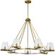 Valentine 40 inch Vintage Brass Chandelier Ceiling Light
