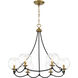 Vantage Kearney Park 6 Light 29 inch Coal and Soft Brass Chandelier Ceiling Light