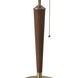 Scalloped 28 inch 9 watt Weathered Brass and Walnut Table Lamp Portable Light