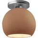 Radiance 1 Light 10 inch Adobe and Brushed Nickel Semi Flush Ceiling Light