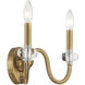 Bergdorf 2 Light 14 inch Warm Brass Sconce Wall Light