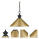 Riviera 1 Light 16 inch Olde Bronze Pendant Ceiling Light in 5, Satin Gold Steel