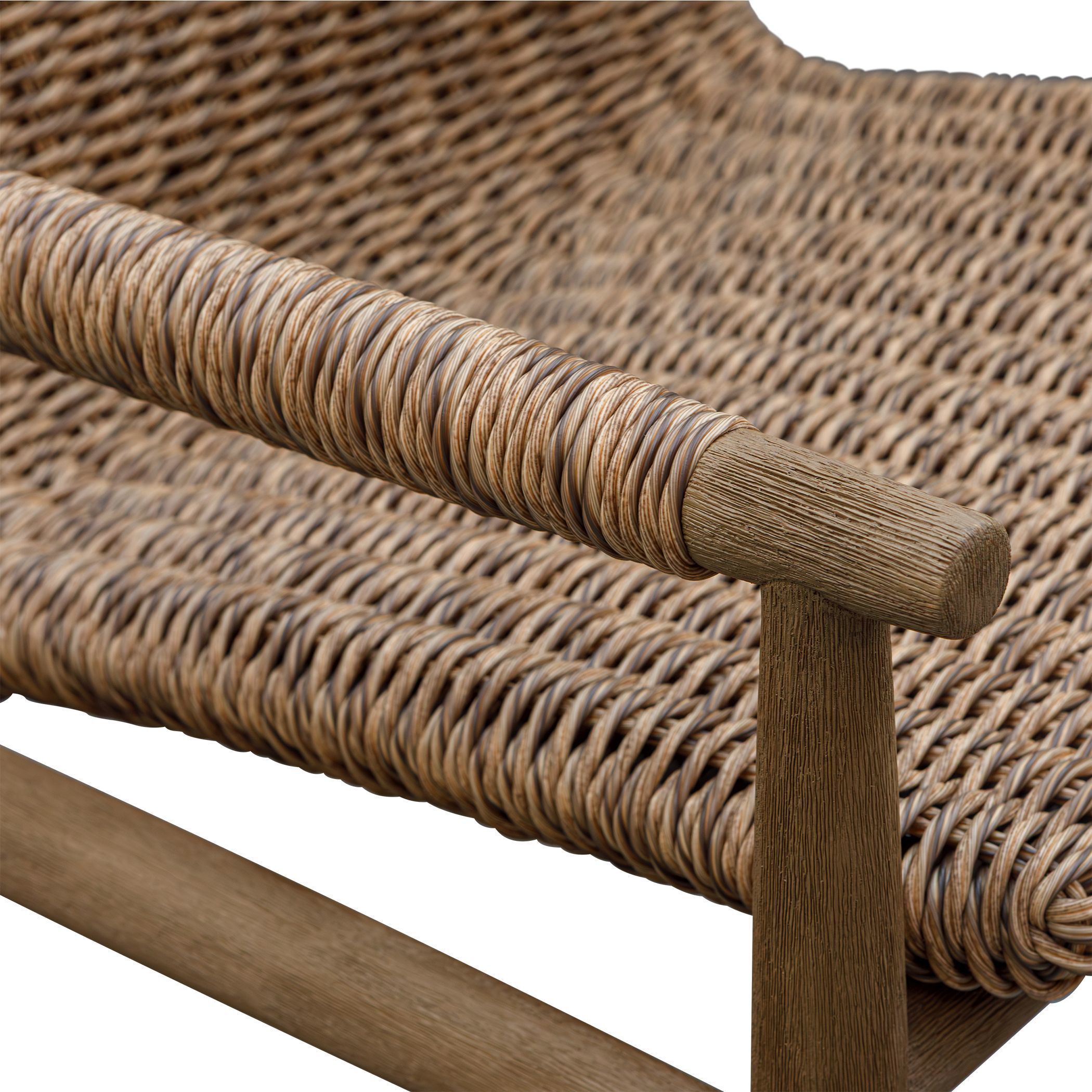 Sumba Twisted Golden Flax and Weathered Driftwood Outdoor Lounge Chair