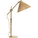 Fitzgerald 20 inch 60 watt Brushed Brass Table Lamp Portable Light, Inline
