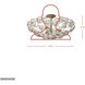 Ethereal Rose 3 Light 24 inch Havana Gold Ombre Semi-Flush Ceiling Light