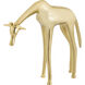 Brass Giraffe 9 X 3.75 inch Sculpture