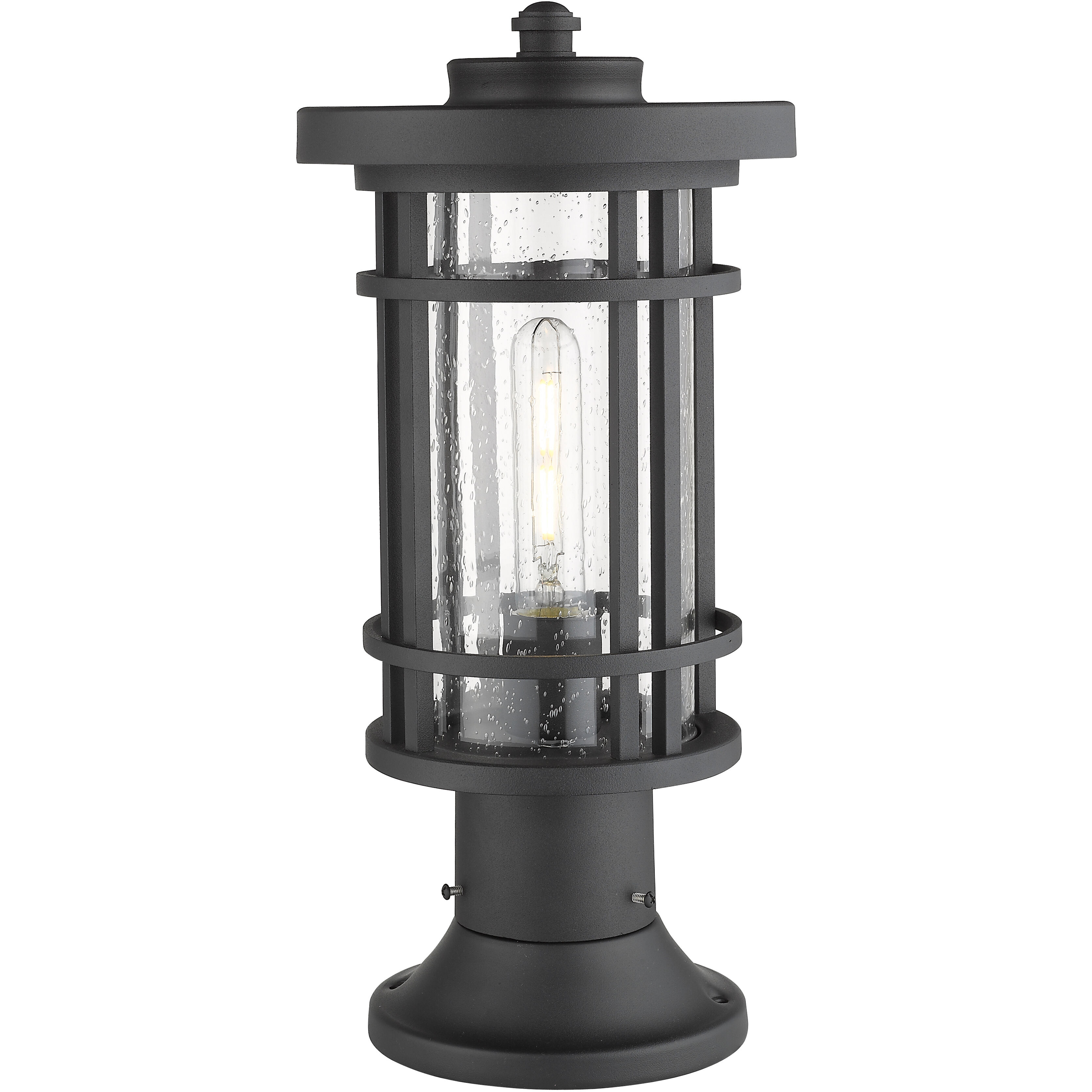 Jordan 1 Light 16.75 inch Black Outdoor Pier Mounted Fixture