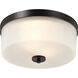 Denver 2 Light 13.63 inch Mahogany Bronze Flush Mount Ceiling Light