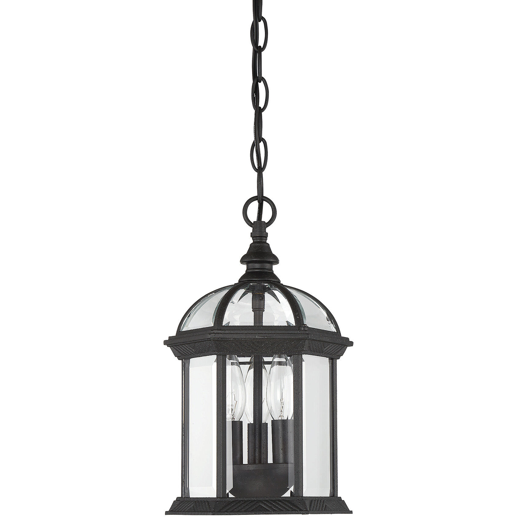 Kensington 3 Light 8.25 inch Black Outdoor Hanging Lantern