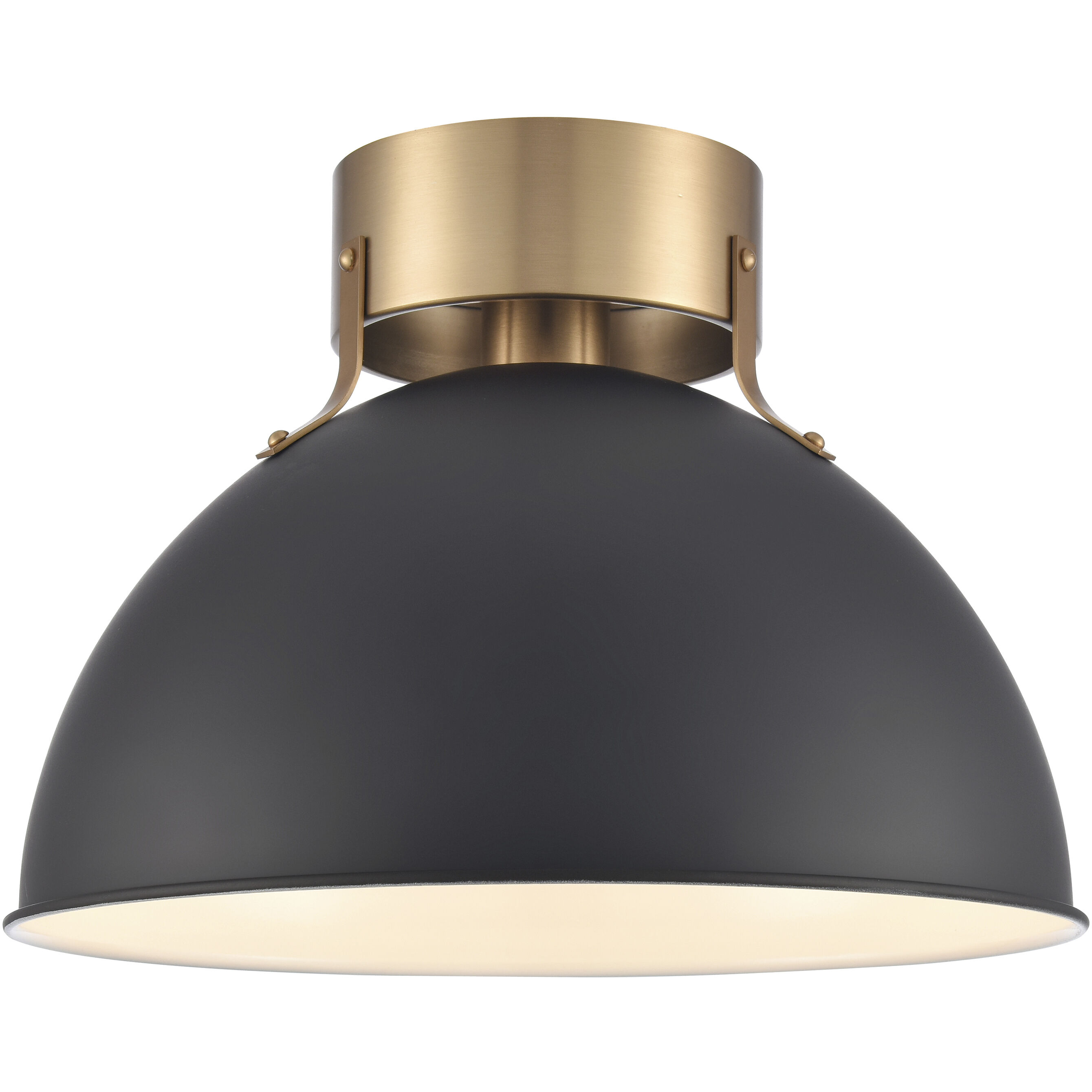 Zayne 1 Light 12 inch Matte Black Semi Flush Mount Ceiling Light