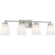 Contemporary 4 Light 32 inch Brushed Nickel Bathroom Vanity Light Wall Light