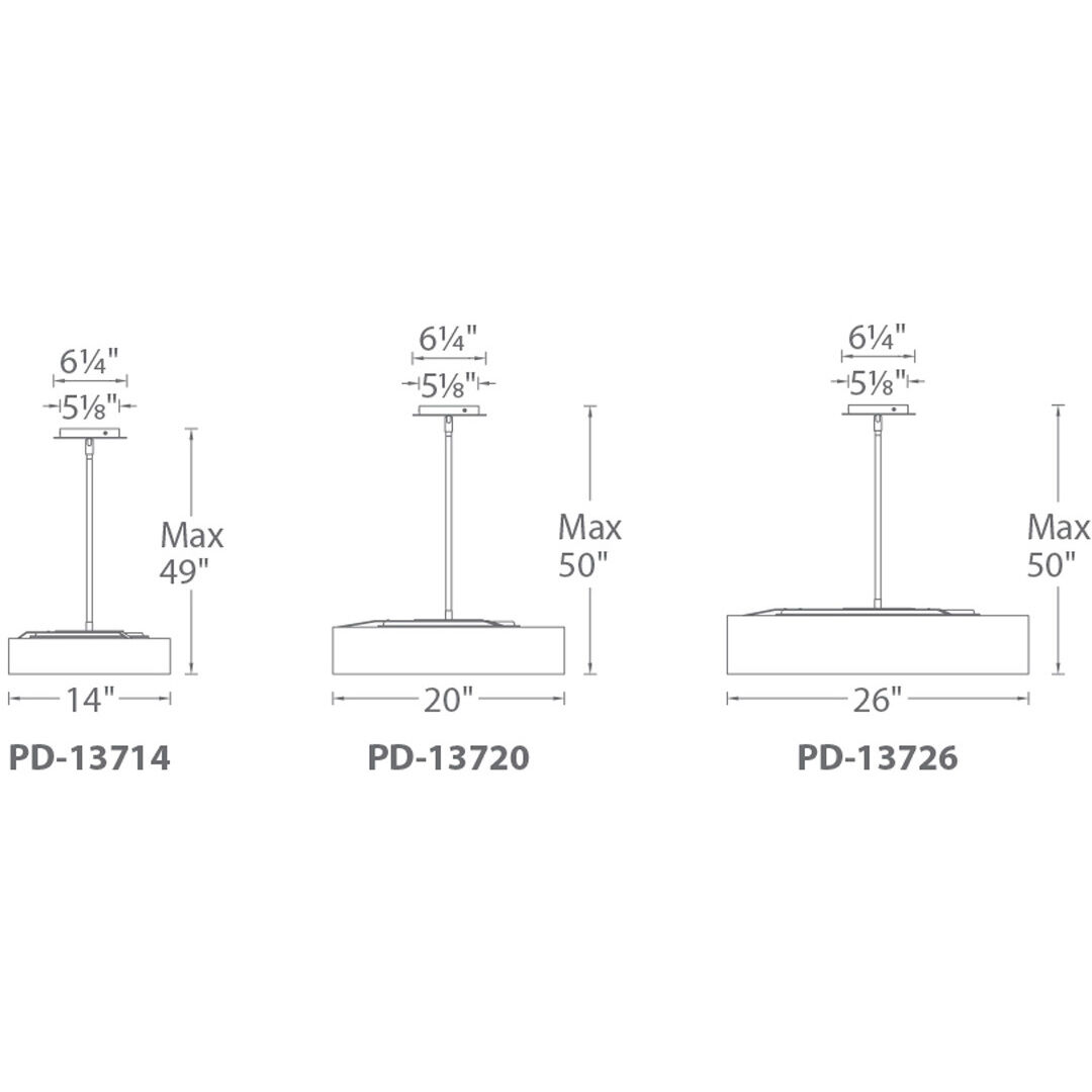 Manhattan LED 14 inch Brushed Nickel Pendant Ceiling Light, dweLED