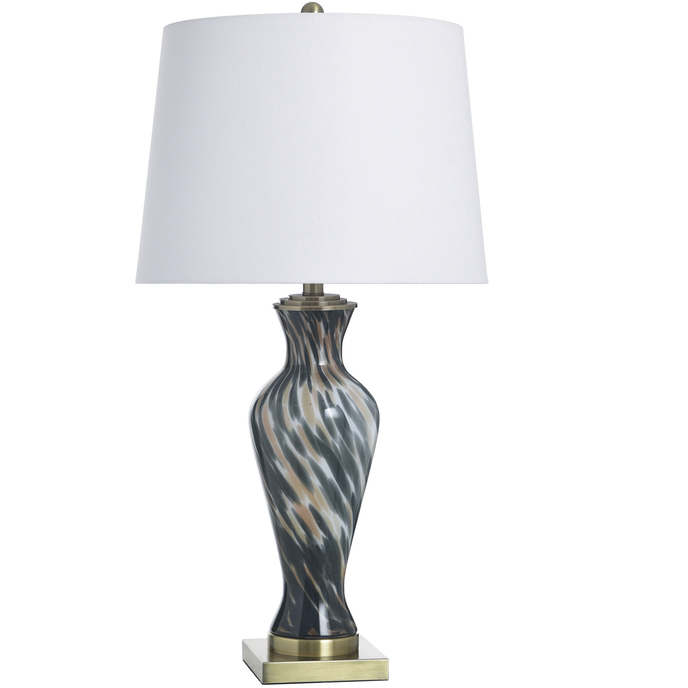 Igny 31.5 inch 100 watt Igny Gold and Black and Brown and White Table Lamp Portable Light