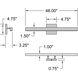 Cisco 48 inch Matte Black and White Bath Vanity Light Wall Light in 3.25" D x 48" W x 4.75" H