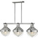 Crew 3 Light 42 inch Polished Nickel Indoor Linear Chandelier Ceiling Light