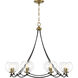 Vantage Kearney Park 8 Light 35 inch Coal and Soft Brass Chandelier Ceiling Light