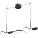 Novel LED 37 inch Black Linear Pendant Ceiling Light