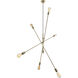 Transitional 6 Light 50 inch Aged Brass Pendant Ceiling Light