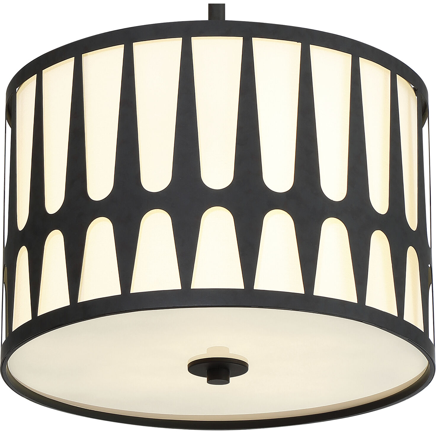 Royston 3 Light 15 inch Black Pendant Ceiling Light in Antique White