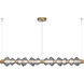 Mesa LED 72.6 inch Novel Brass Linear Chandelier Ceiling Light in Smoke, Mandrel