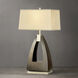 Trina 30 inch 9 watt Pecan and Brushed Nickel Table Lamp Portable Light