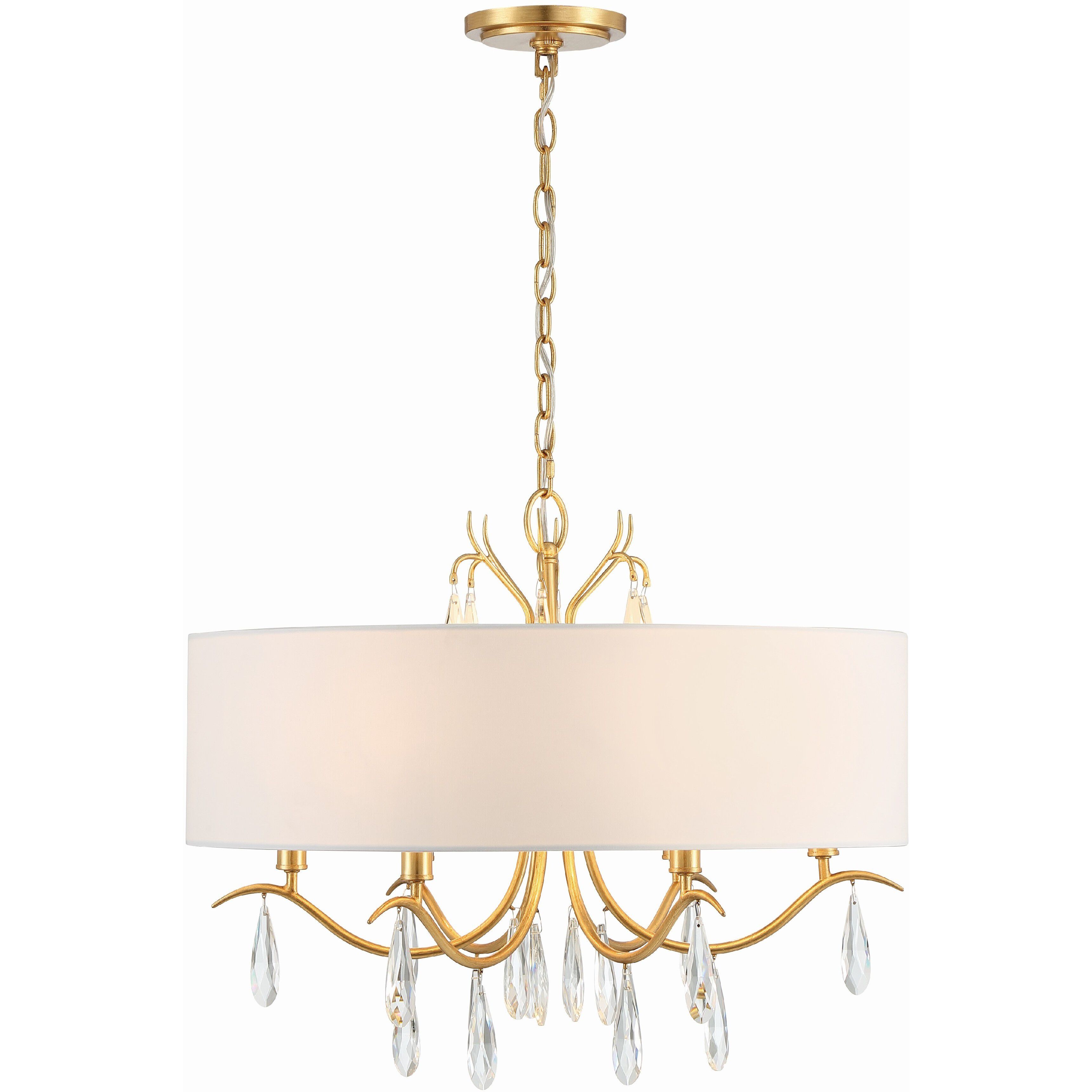 Rollins 6 Light 24 inch Antique Gold Chandelier Ceiling Light