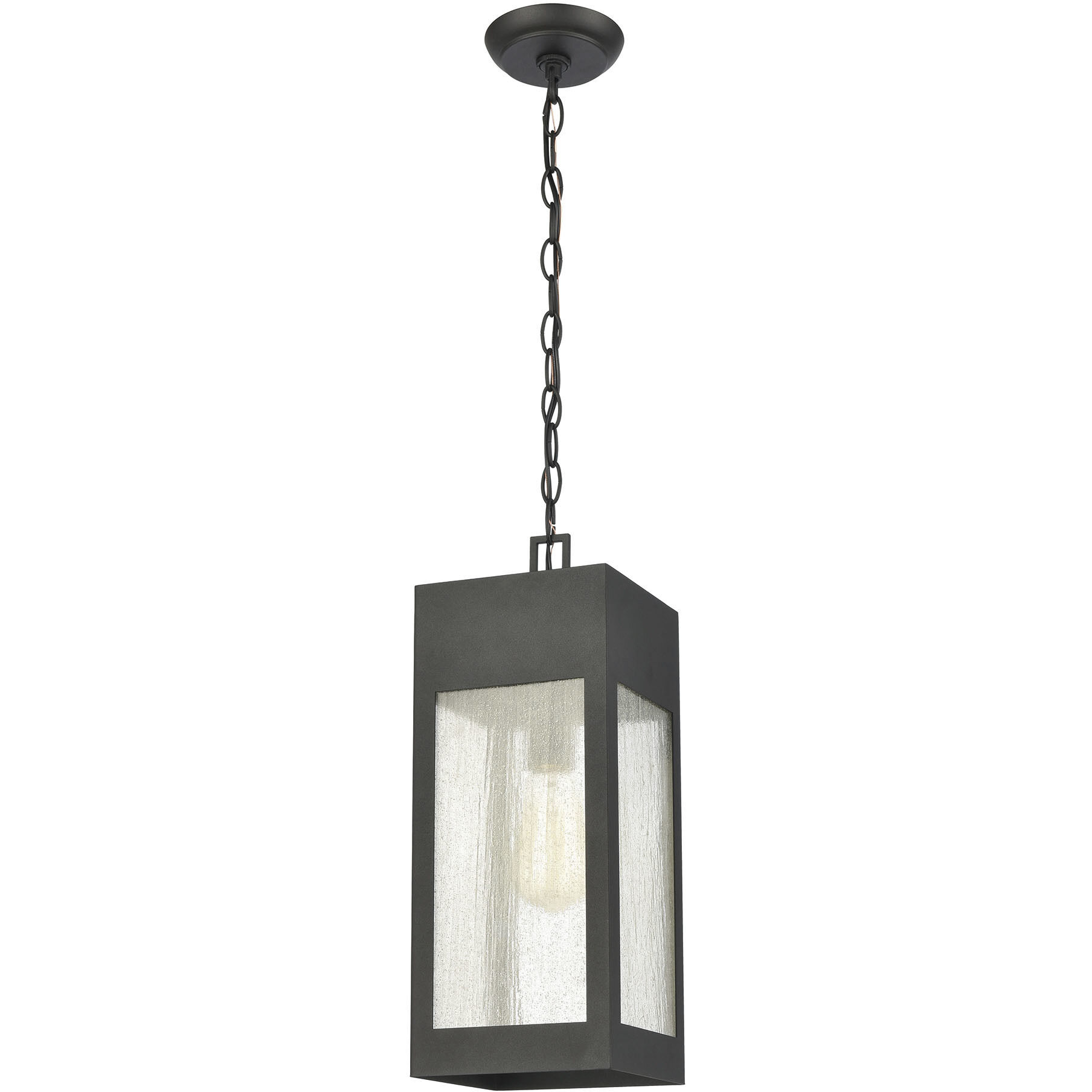 Angus 1 Light 7 inch Charcoal with Clear Outdoor Pendant