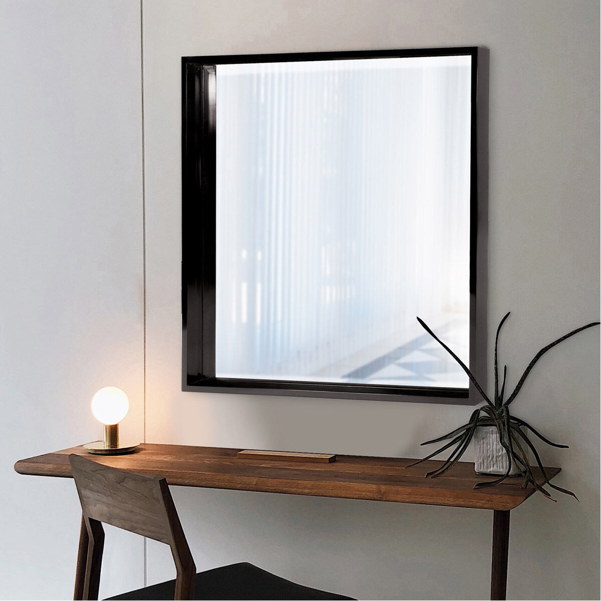 Isa 40 X 40 inch Glossy Black Wall Mirror 