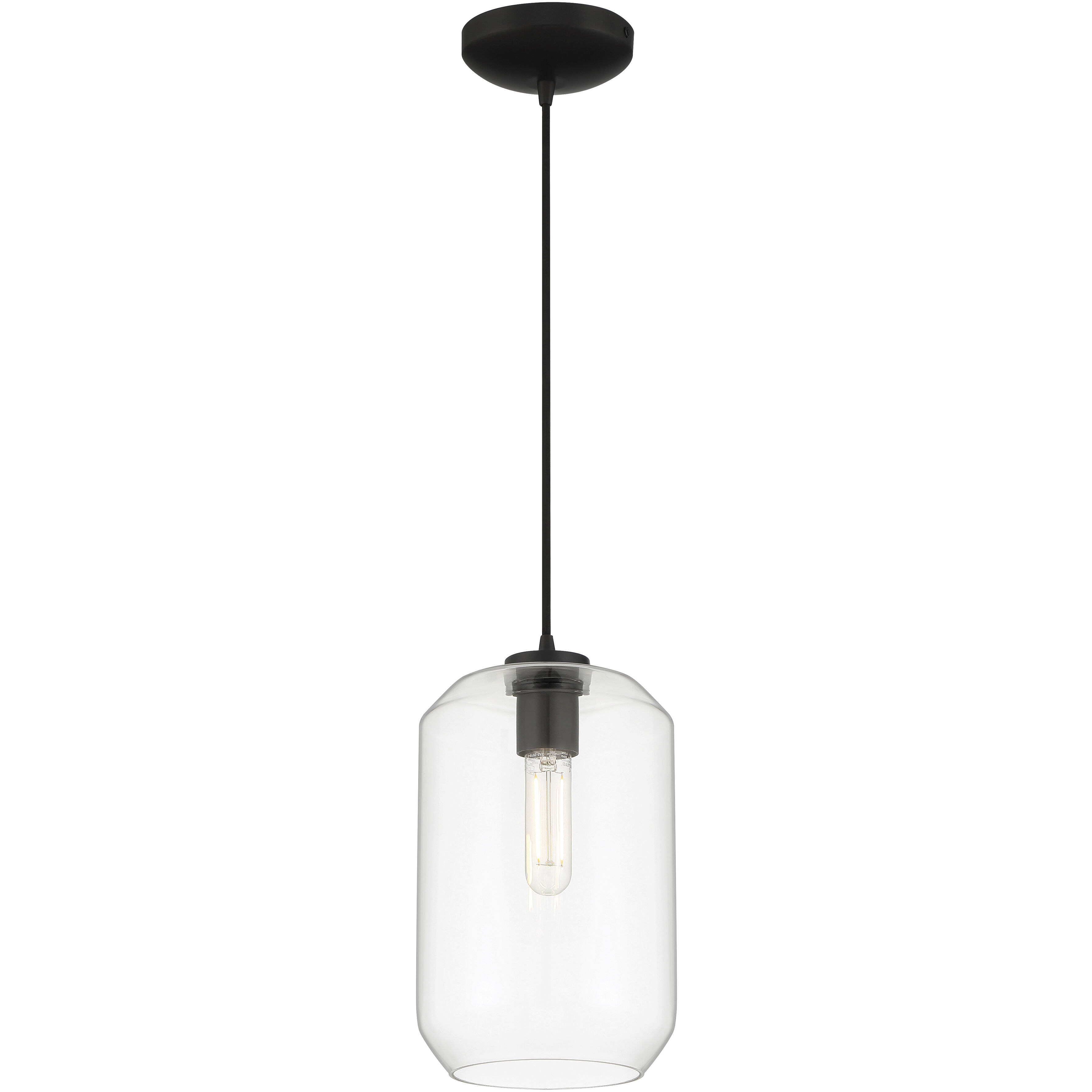 Clarity 7 inch Black Pendant Ceiling Light