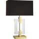 Lincoln 29 inch 150.00 watt Modern Brass Table Lamp Portable Light in Black With Matte Gold