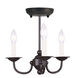 Home Basics 3 Light 14 inch Black Mini Chandelier Ceiling Light