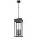 Nova 4 Light 10.5 inch Black Outdoor Chain Mount Ceiling Fixture in Clear Glass