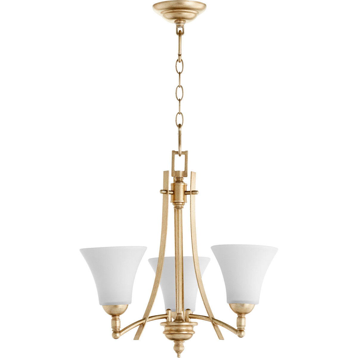 Aspen 3 Light 20.5 inch Aged Silver Leaf Chandelier Ceiling Light