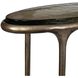 Ata 24 X 22 inch Antique Brass and Cast Glass Accent Table