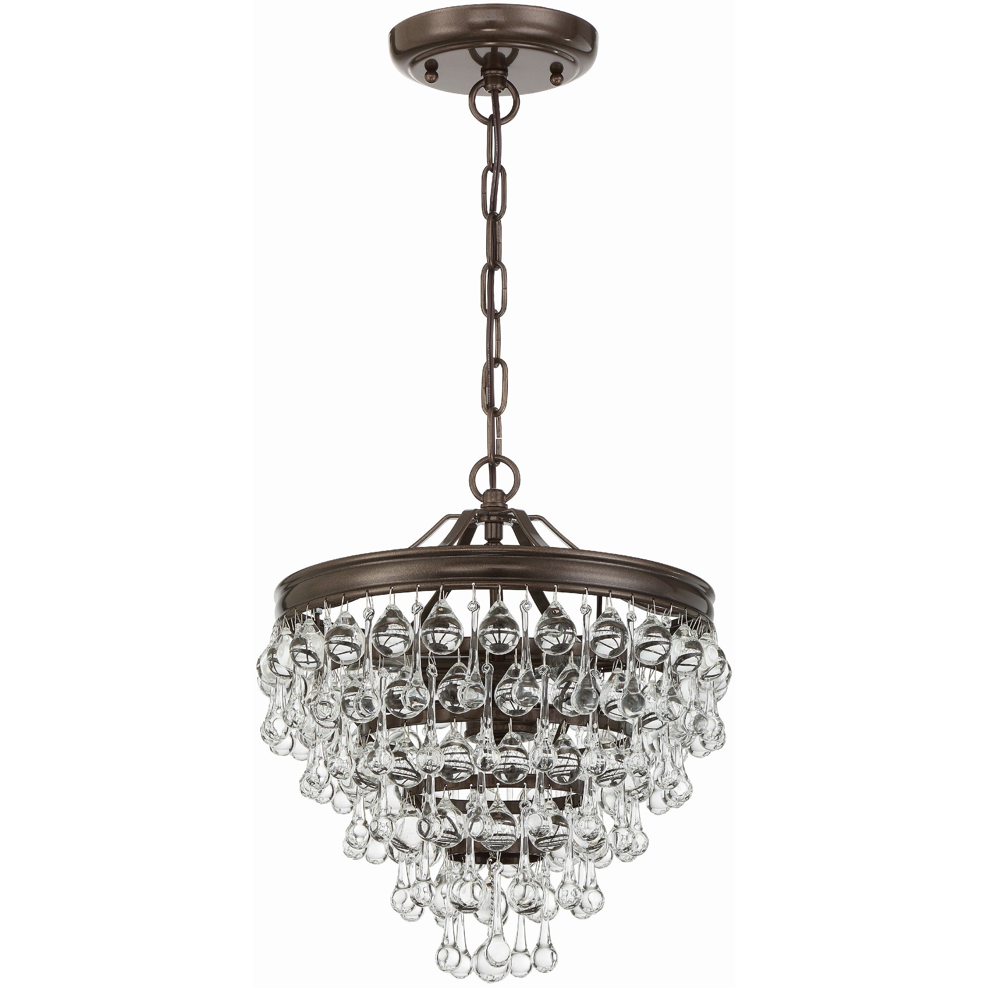 Calypso 3 Light 13 inch Vibrant Bronze Chandelier Ceiling Light